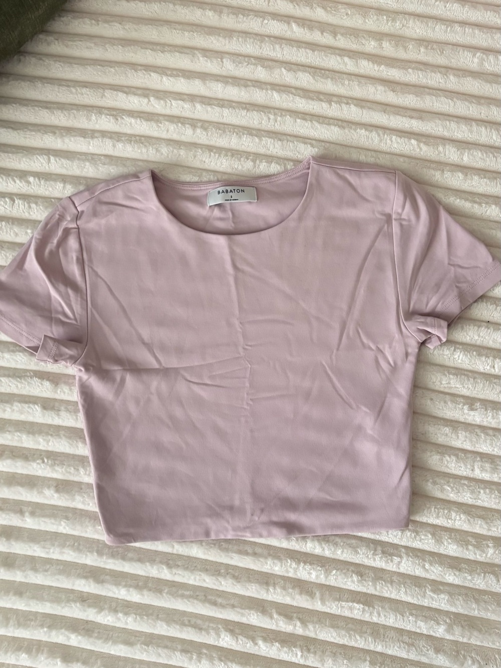 Babaton light pink Short Sleeve Crewneck Top